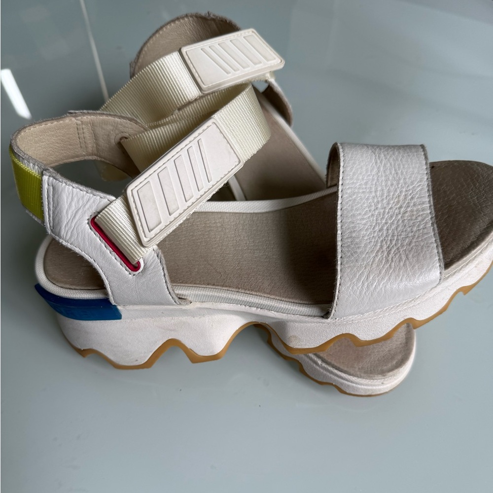 Sorel White and Blue Sandals with Adjustable Strap women’s 8 - Picture 5 of 5